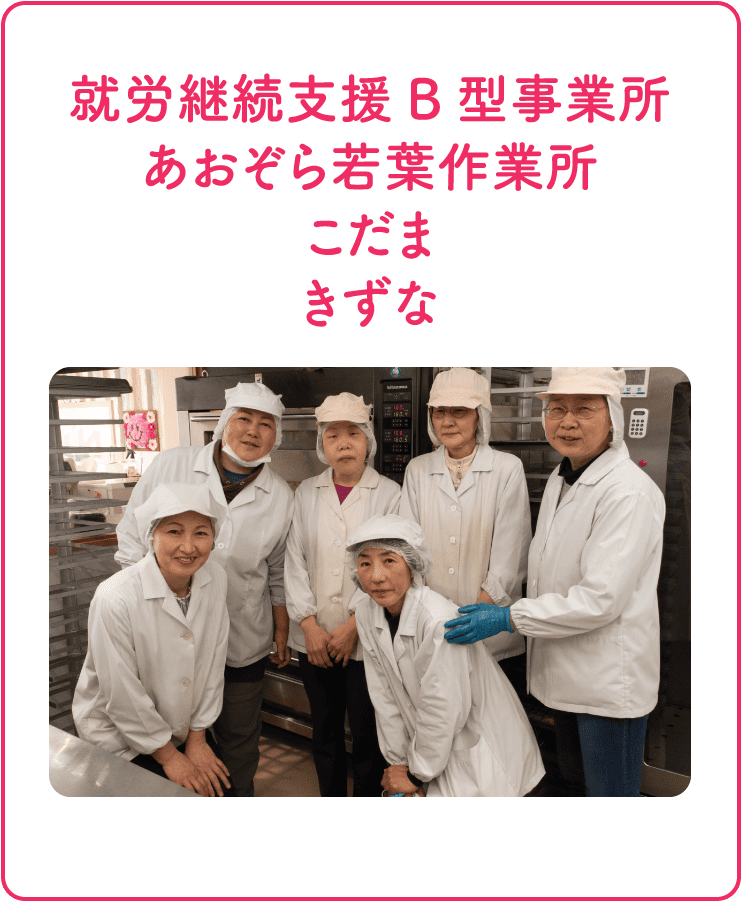 就労継続支援B型事業所あおぞら若葉作業所・こだま・きずな